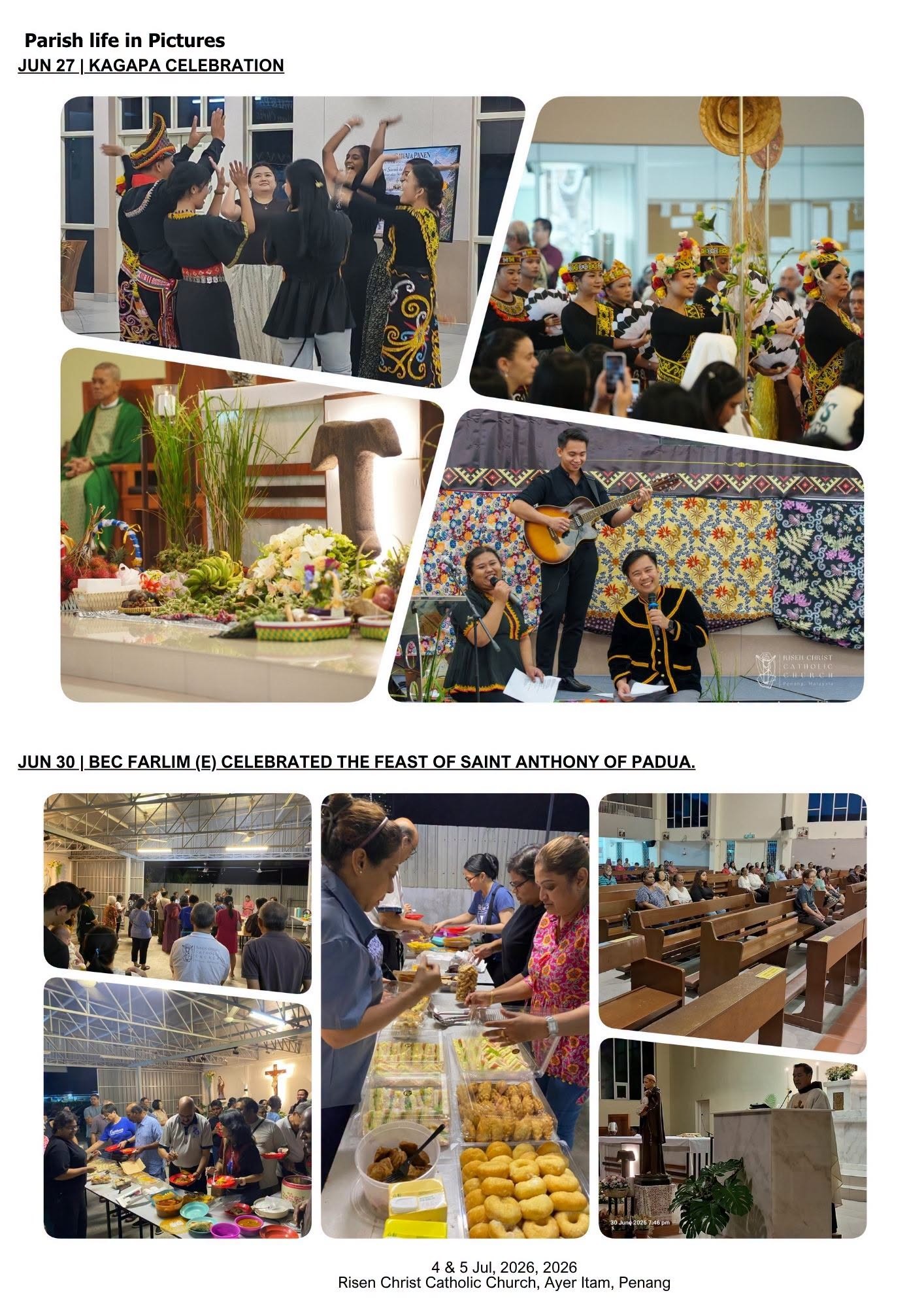 Parish life in pictures: the Kagapa Celebration and the Feast of Saint Anthony of Padua