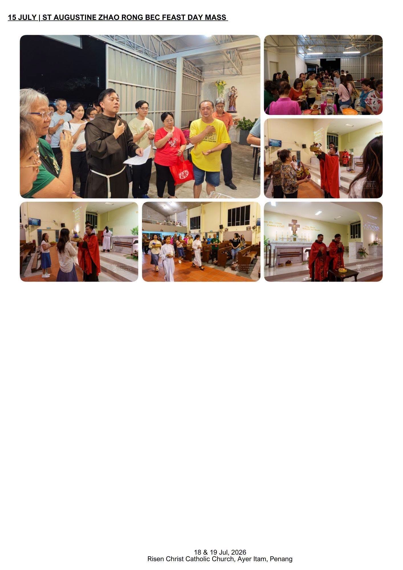 Parish life in pictures: the St Augustine Zhao Rong BEC feast day Mass